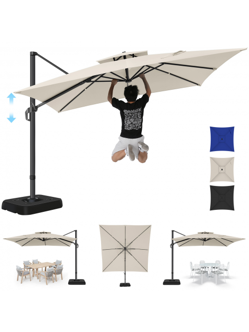 HOTEEL 10ft Cantilever Patio Umbrella Outdoor Heav...