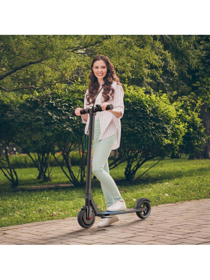 Caroma Lightweight Commuter Electric Scooter, 15.5 Mph & 10-15 Miles Range, 250W Motor Foldable Kick Scooters for Adult,with LED Display and Braking System
